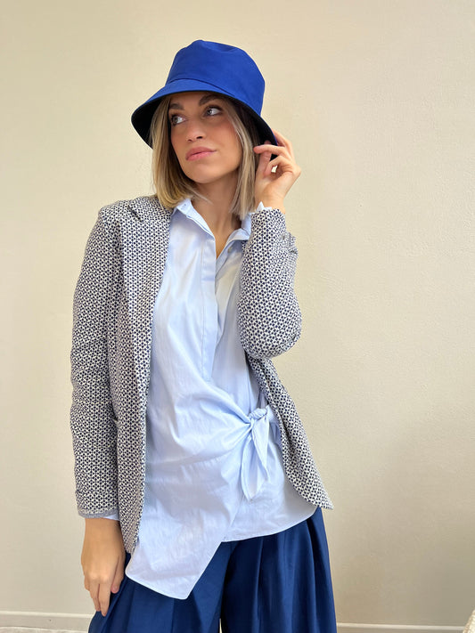 TAYLOR BLAZER JACQUARD TAGLIA L BLU & BIANCO