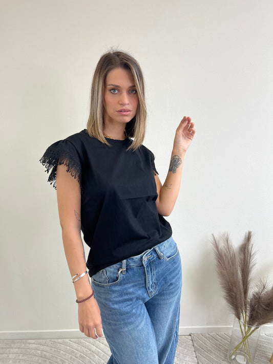 T.shirt YLENIA NERO TAGLIA S/M