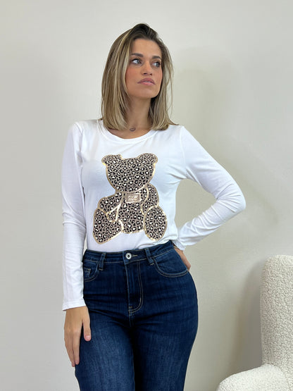 T.SHIRT STAMPA ORSETTO ANIMALIER