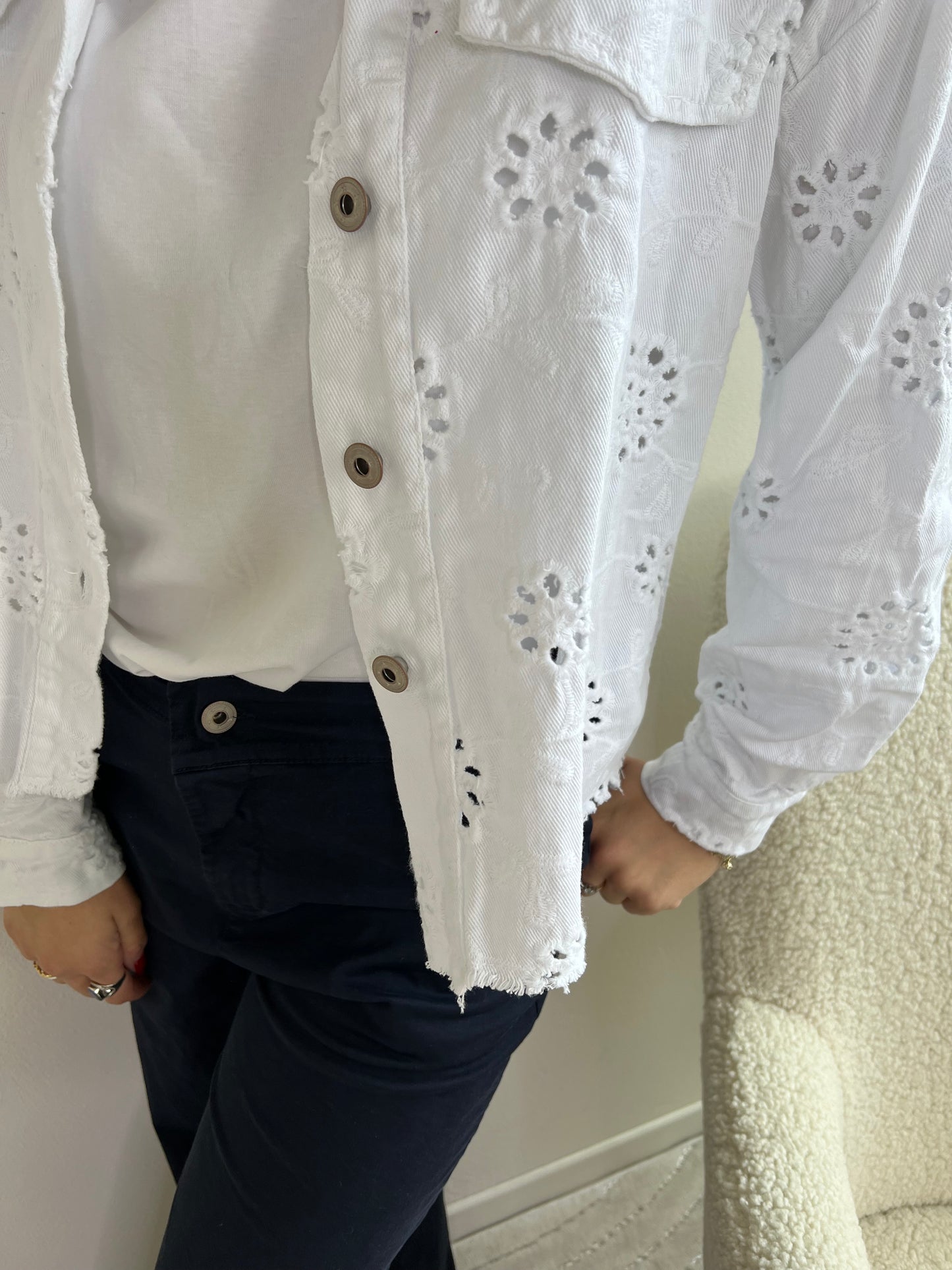 GIUBBINO DENIM SANGALLO BIANCO