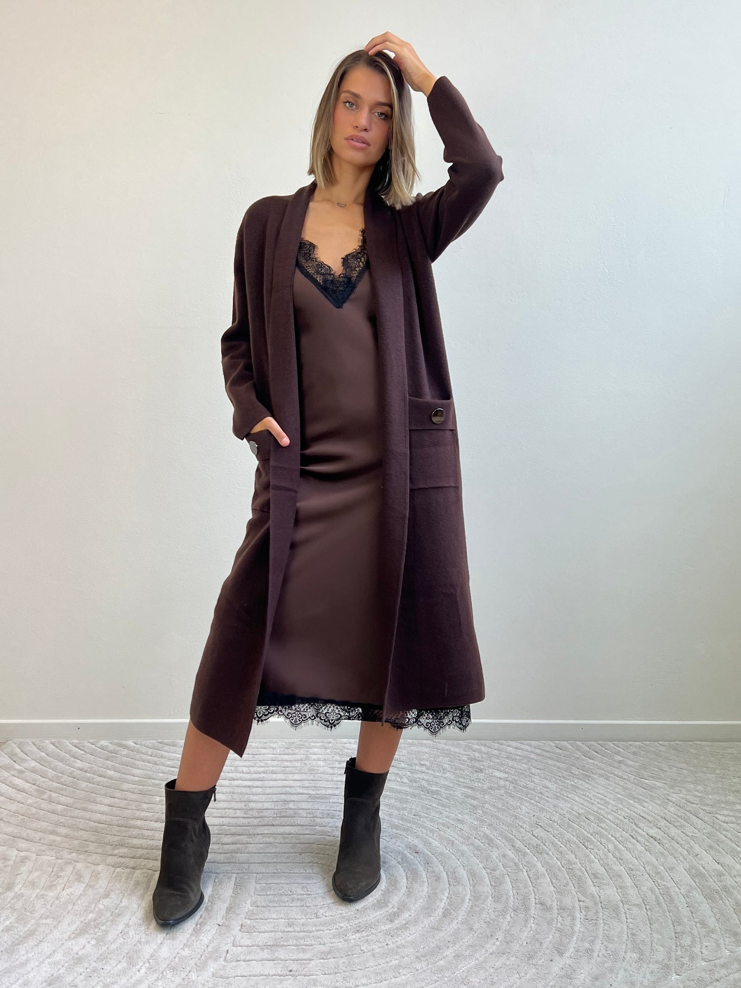 MAXI -CARDIGAN CIOCCOLATO