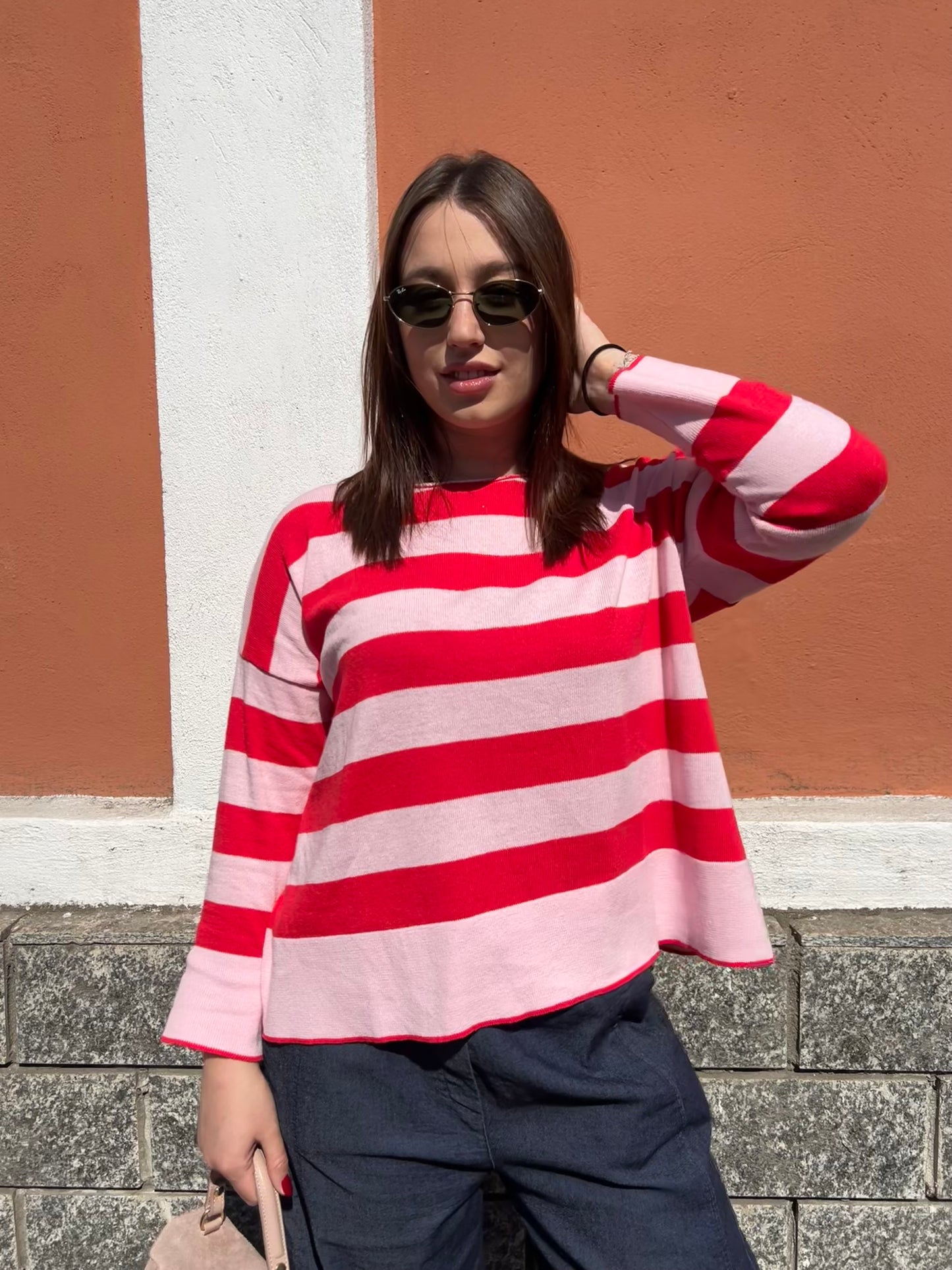 GUENDALINA MAGLIA RIGONI CIPRIA & ROSSO FRAGOLA