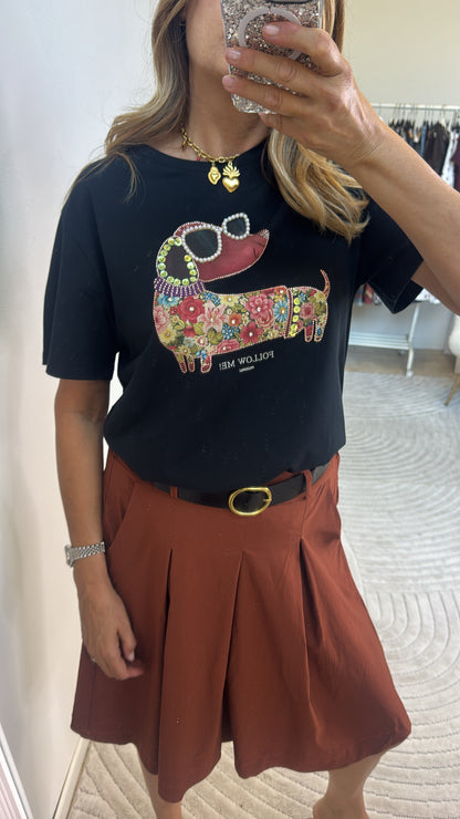 T.SHIRT BASSOTTO NERO