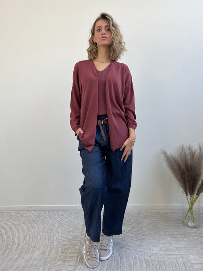 AMBRA CARDIGAN ROSSO INDIA