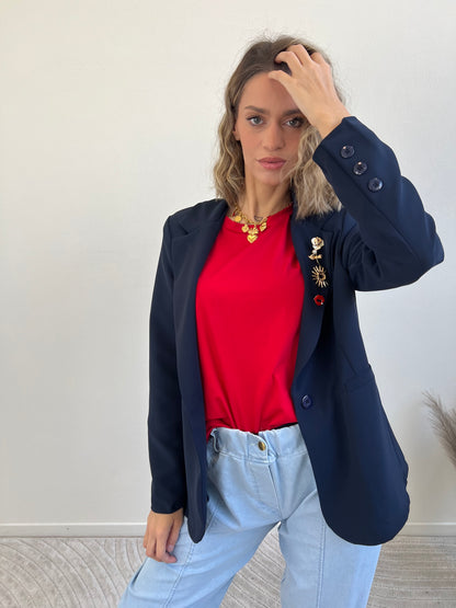 BLAZER FILIPPA BLU TAGLIA L