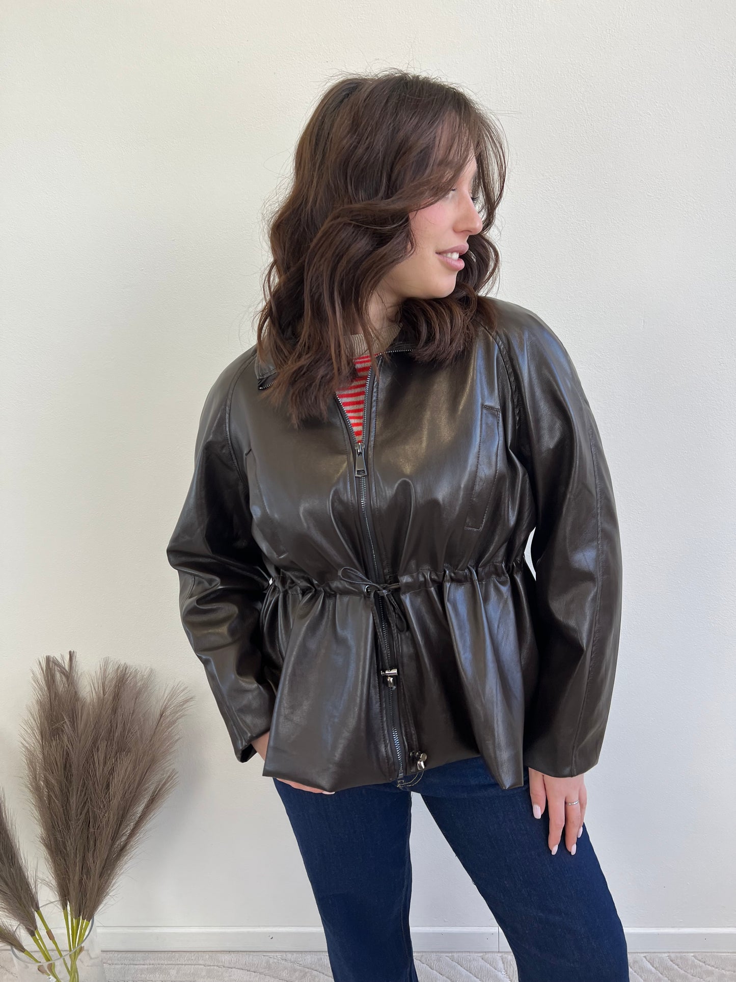 LAVINIA GIACCA ECOPELLE COULISSE TAGLIA M/L