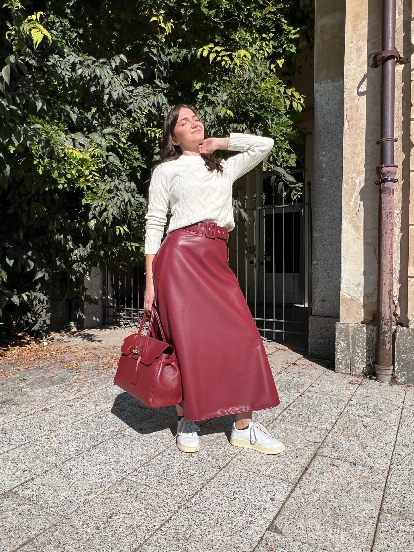 HANNA GONNA ECO-PELLE BORDEAUX TAGLIA S