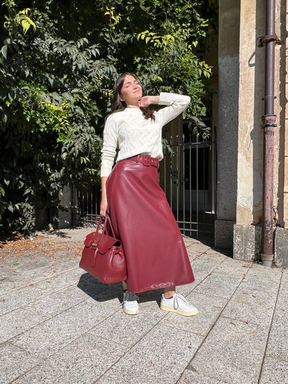 HANNA GONNA ECO-PELLE BORDEAUX TAGLIA S