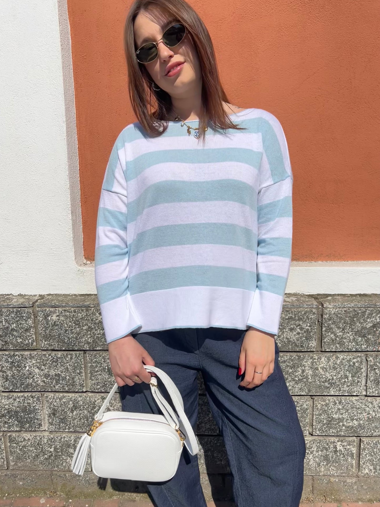 GUENDALINA MAGLIA RIGONI BIANCO & ACQUAMARINA