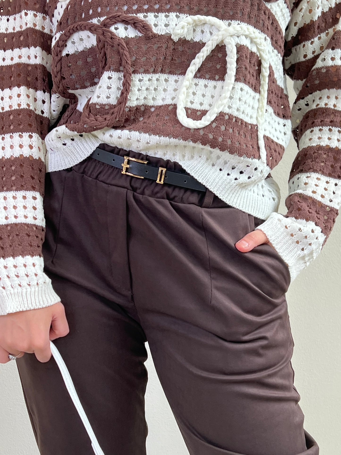PANTALONE BAGGY CAMOSCIO CIOCCOLATO