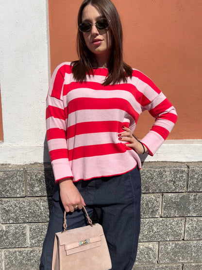 GUENDALINA MAGLIA RIGONI CIPRIA & ROSSO FRAGOLA