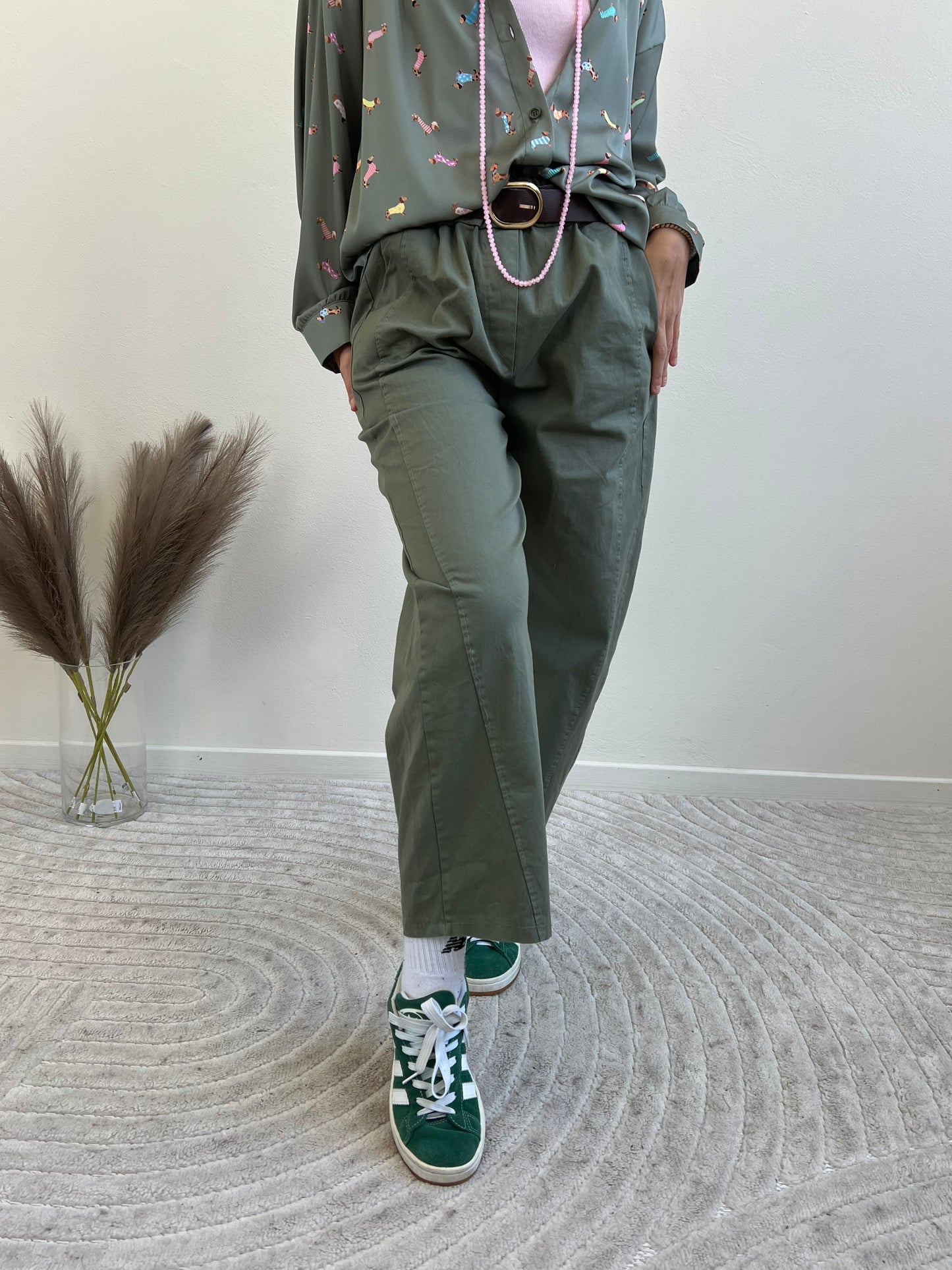 GESSY PANTALONE OVETTO MILITARE