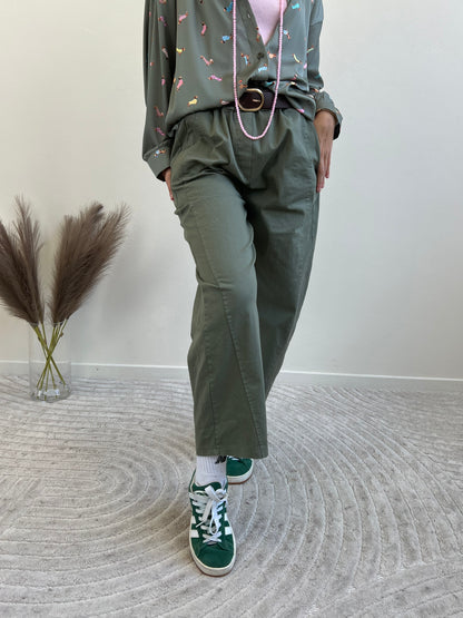 GESSY PANTALONE OVETTO MILITARE