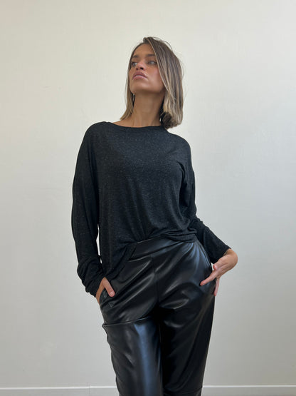 VANESSA PANTALONE ECOPELLE TG. M NERO