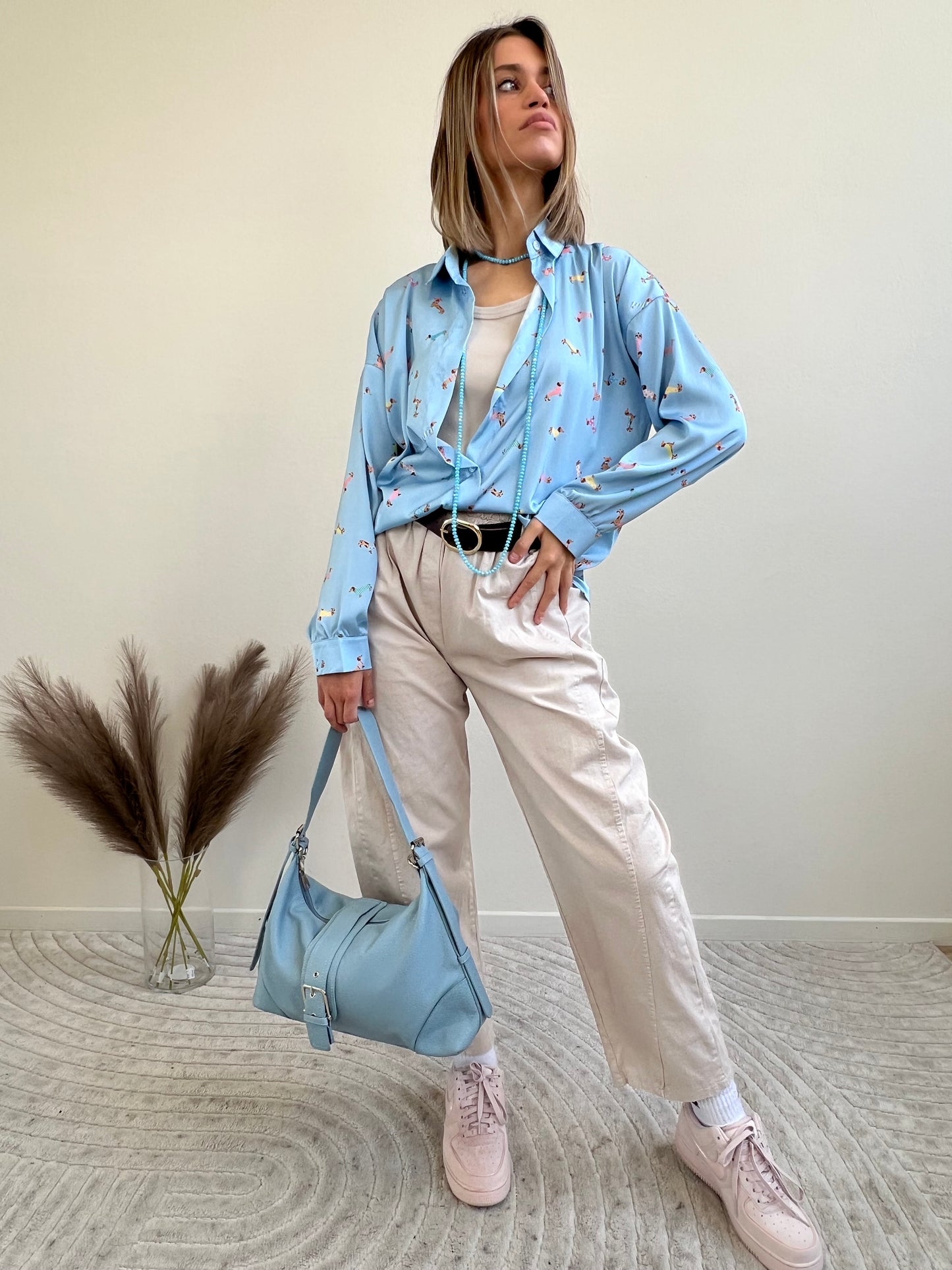 CAMICIA BASSOTTI AZZURRA