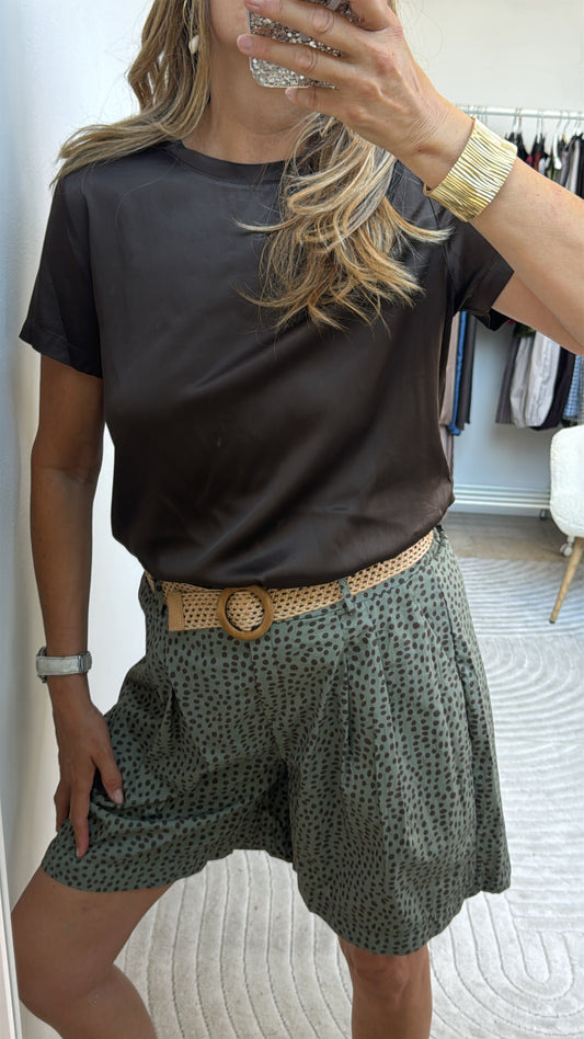 BLUSA SATIN CIOCCOLATO