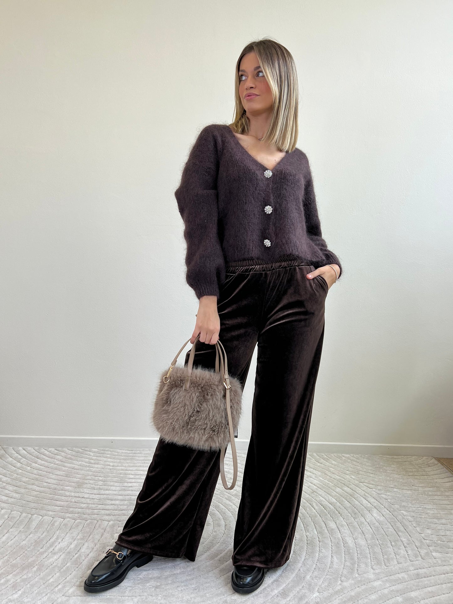 CLIO CARDIGAN MOHAIR CIOCCO