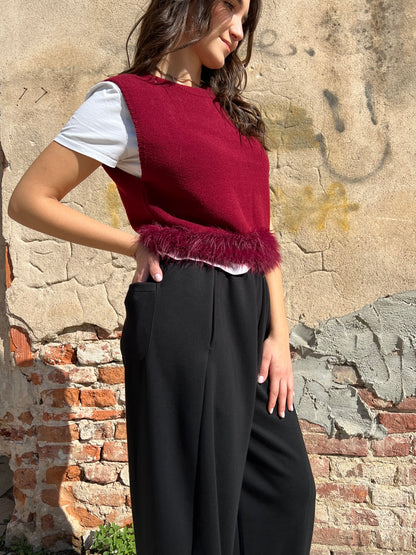 GOSSIP GILET BURGUNDY