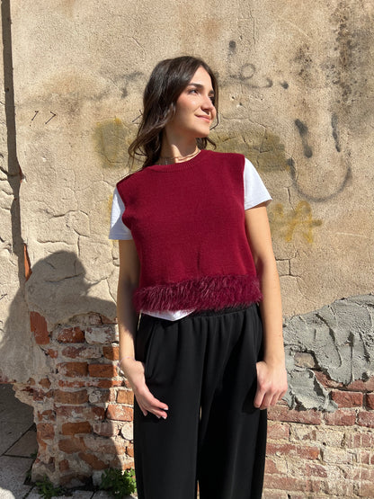 GOSSIP GILET BURGUNDY
