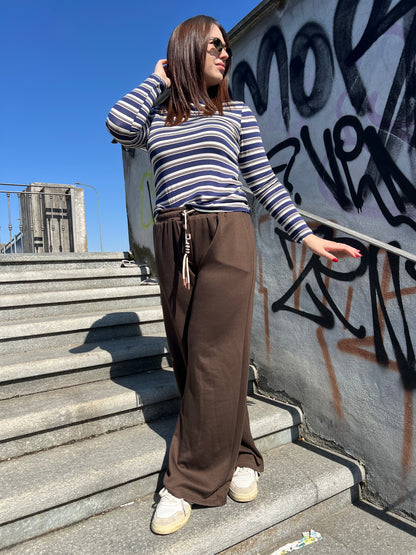 T.SHIRT A RIGHE PONZA BLU