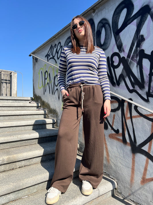 T.SHIRT A RIGHE PONZA BLU