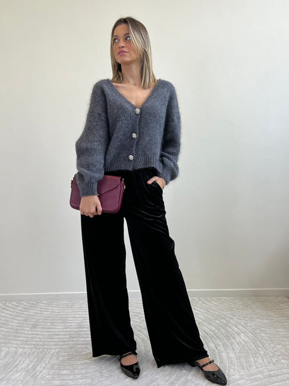 CLIO CARDIGAN MOHAIR ANTRACITE