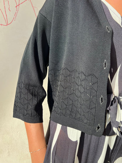 BEA CARDIGAN TRAFORATO NERO