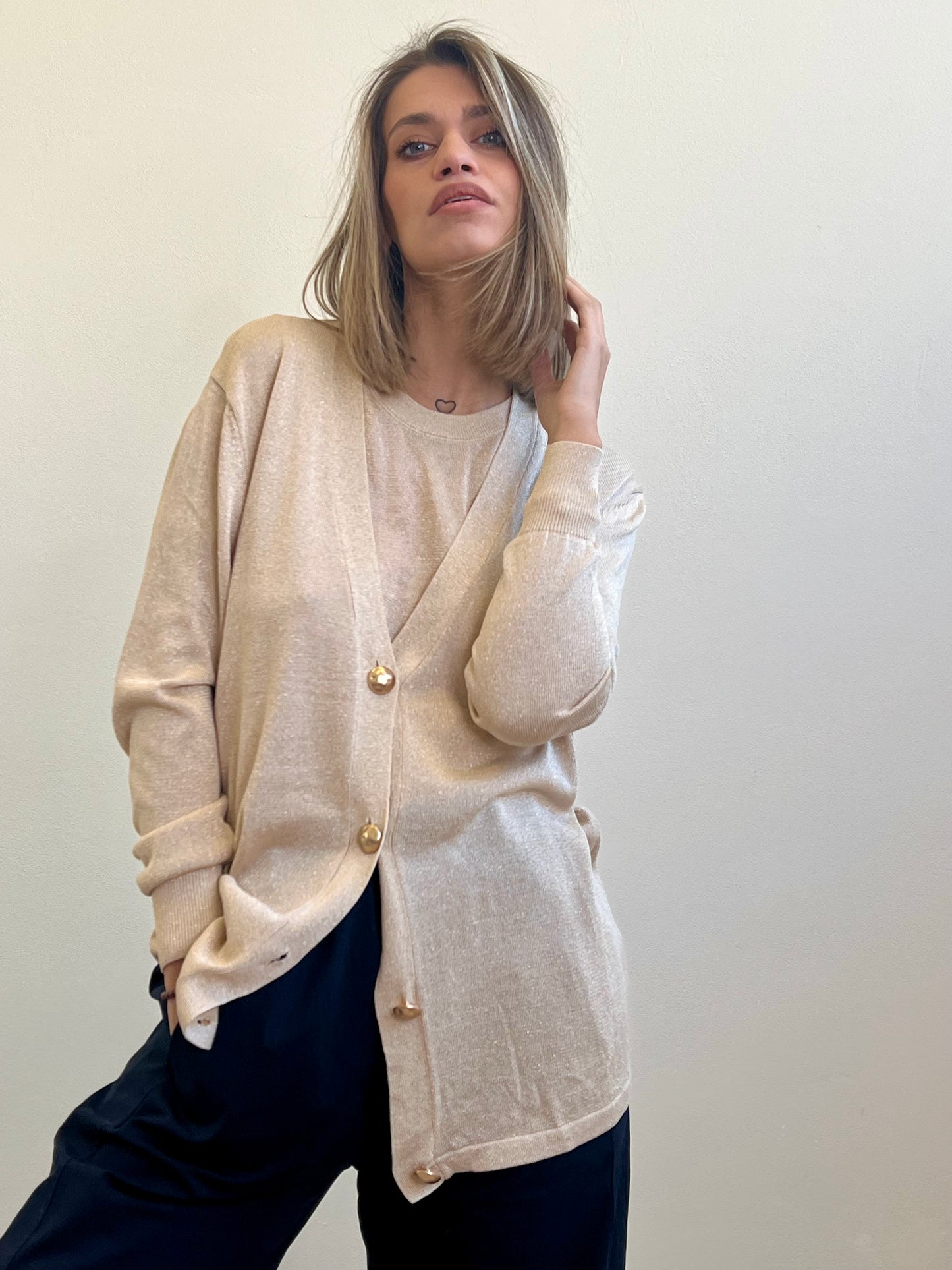 CARDIGAN LUCE ORO