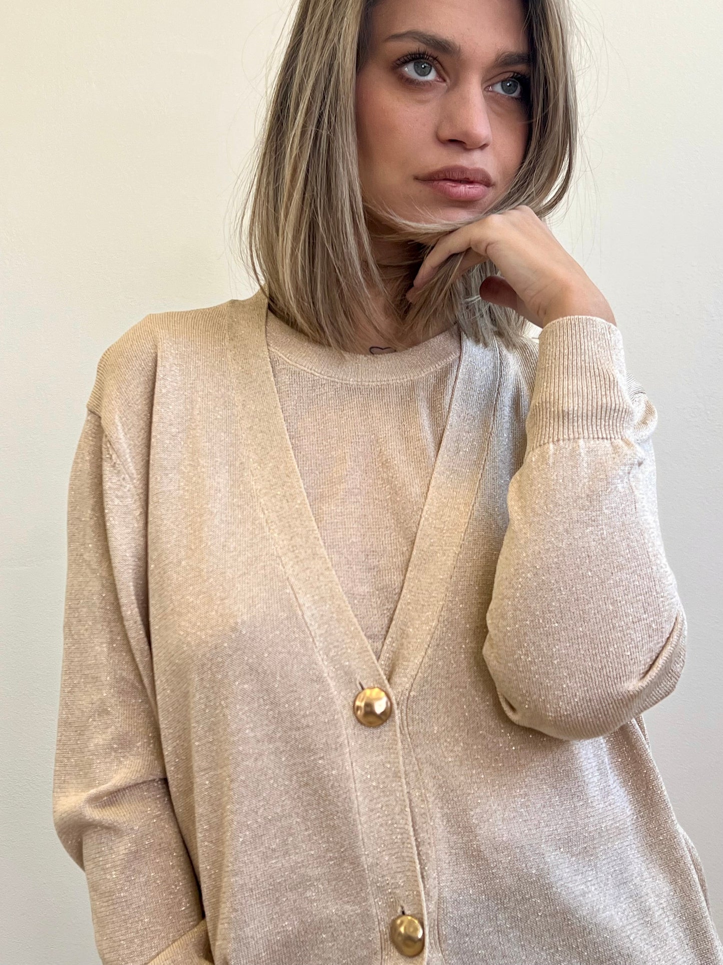 CARDIGAN LUCE ORO