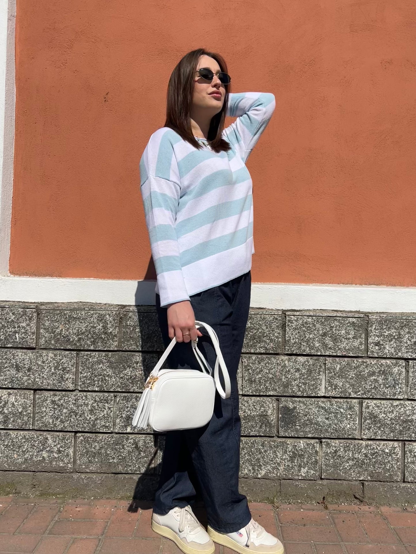 GUENDALINA MAGLIA RIGONI BIANCO & ACQUAMARINA