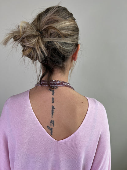 PULLOVER IN FILO ROSA