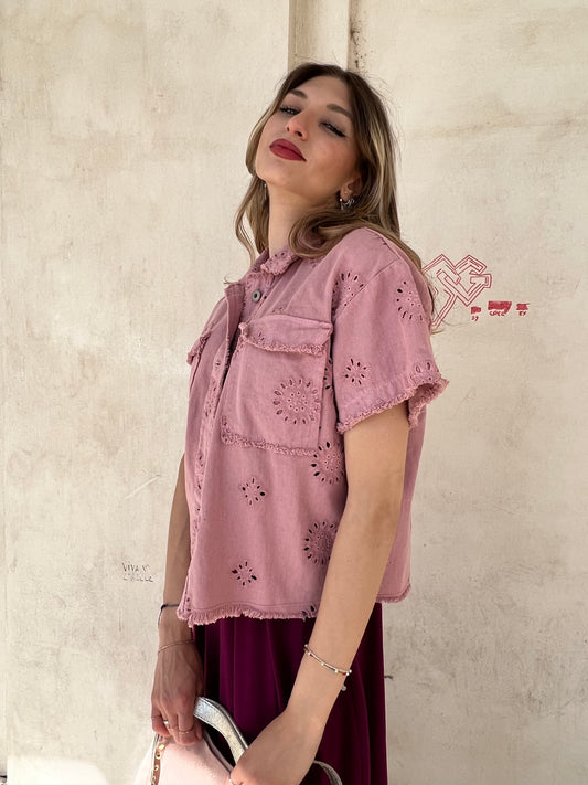 GIUBBINO SANGALLO A MANICA CORTA var.blush