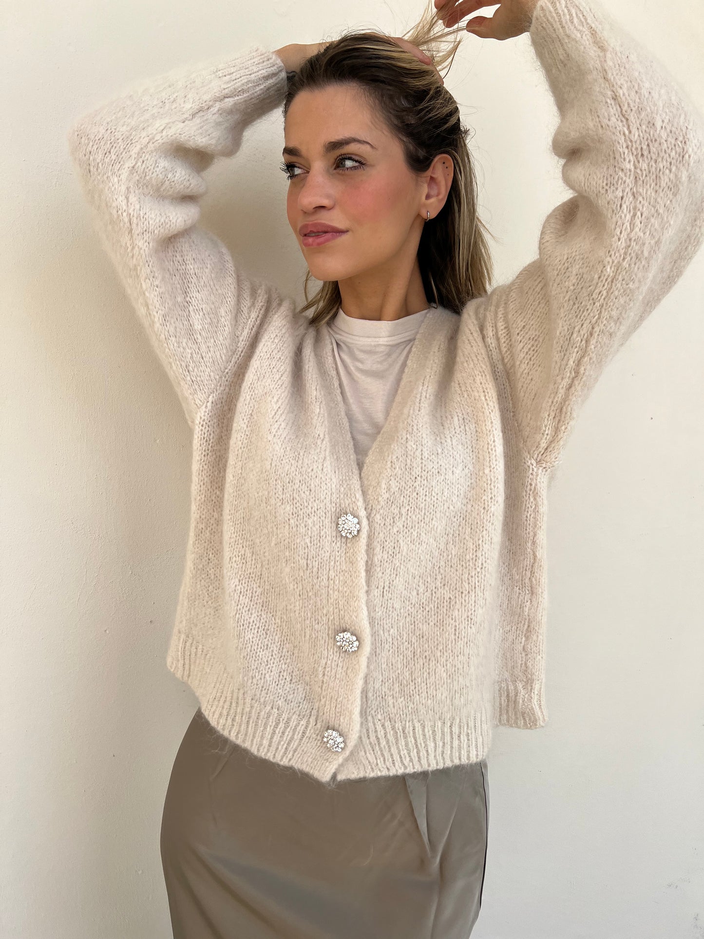 CLIO CARDIGAN MOHAIR VAR.BURRO