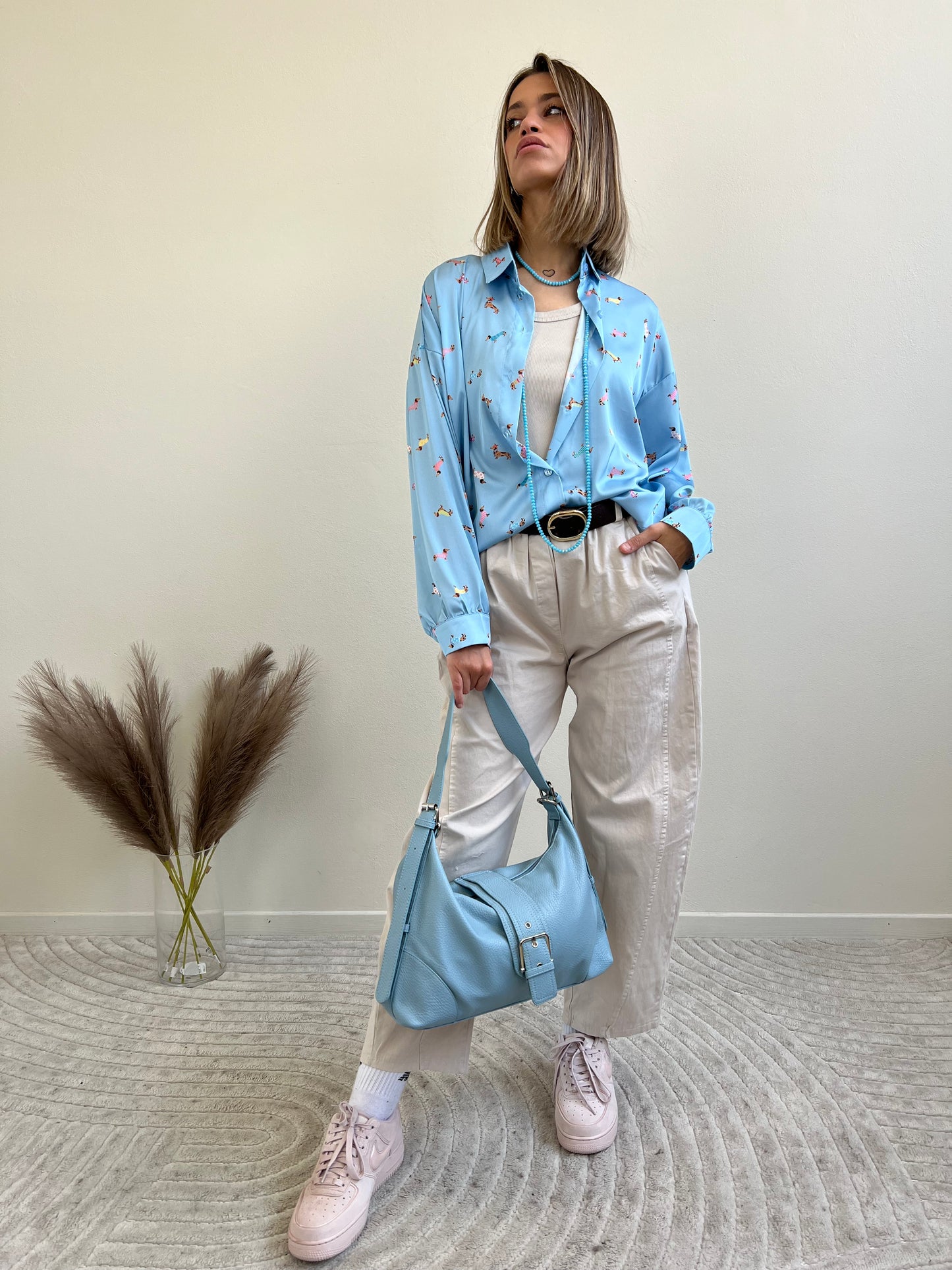 CAMICIA BASSOTTI AZZURRA