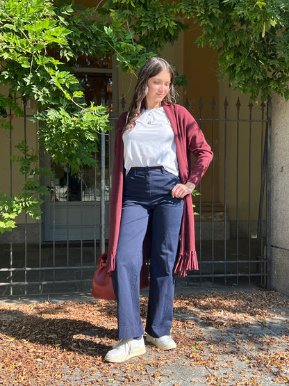 ILENIA PANTALONI WIDE LEG BLU NOTTE TAGLIA L