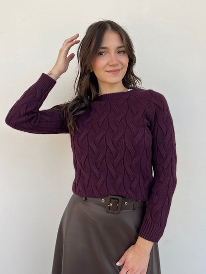 CAMBRIDGE PULLOVER MELANZANA