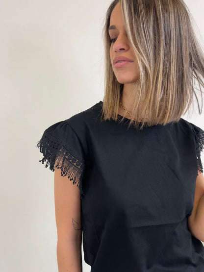 T.shirt YLENIA NERO TAGLIA S/M