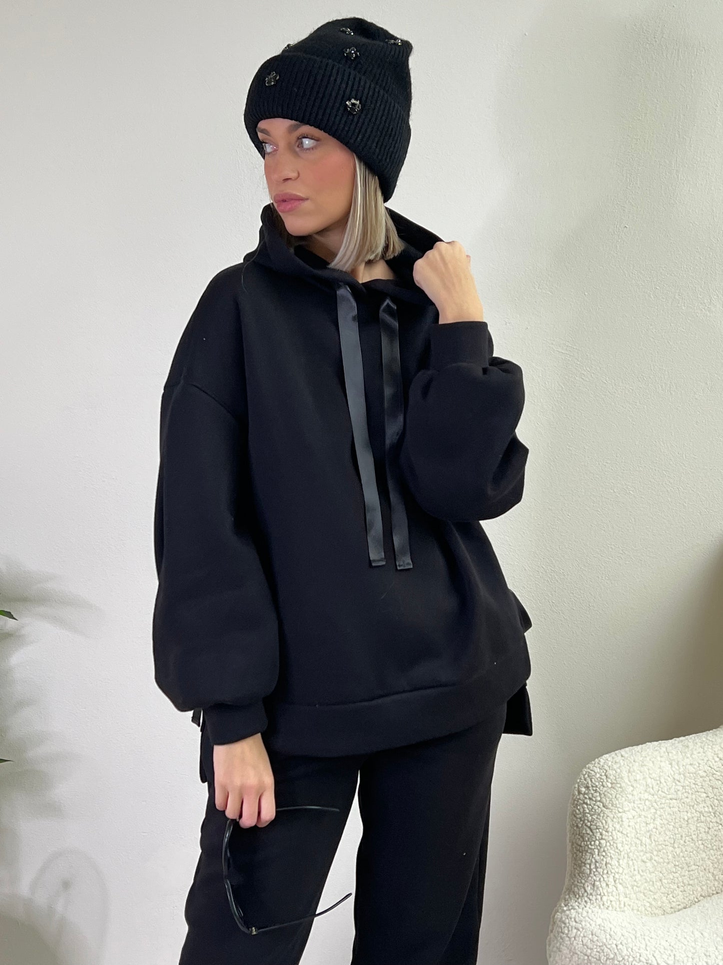 CARINE TUTA FELPATA NERO