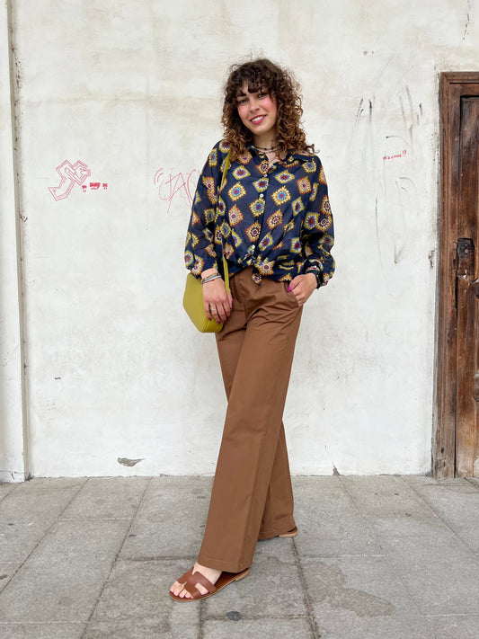 FRESH pantalone var.cuoio TG.M