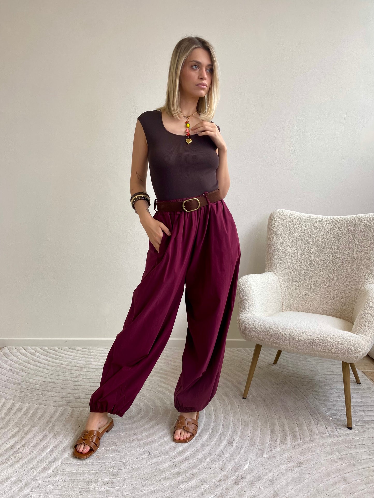 PANTALONE BALOON ROSSO INDIA