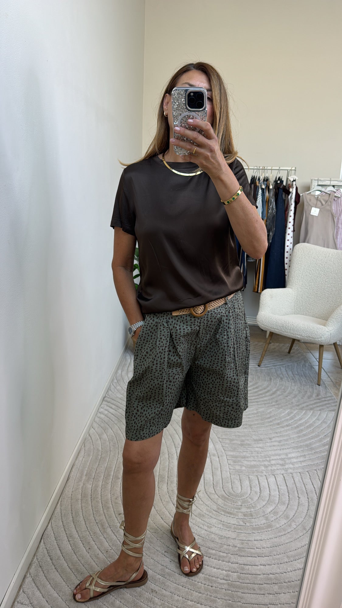 BLUSA SATIN CIOCCOLATO