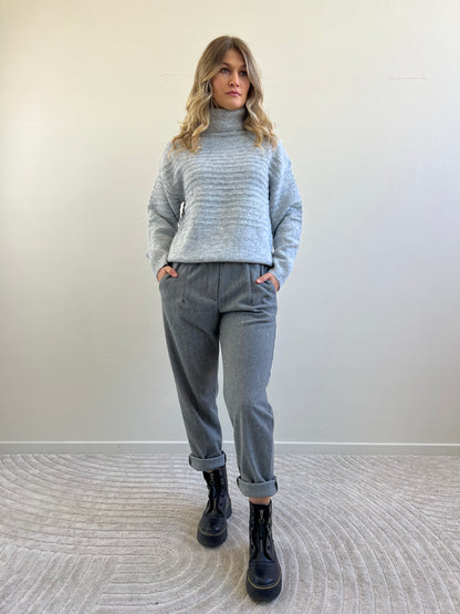 LIA PANTALONE SPINATO GRIGIO&NERO TAGLIA M