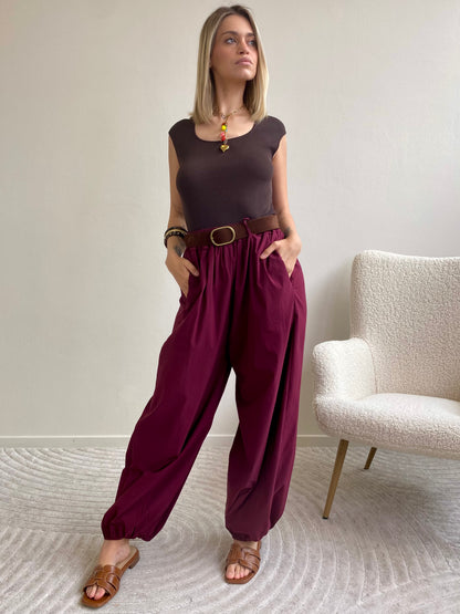 PANTALONE BALOON ROSSO INDIA