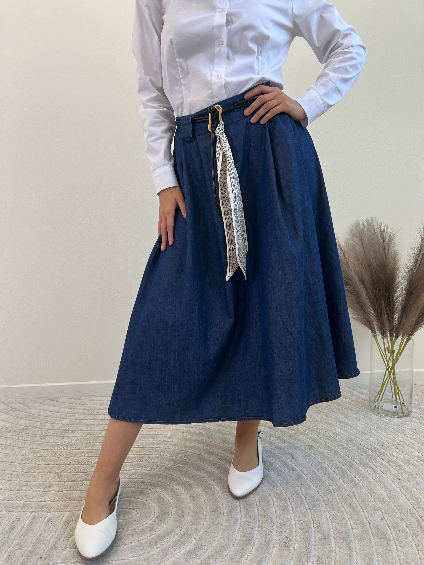 GONNA DENIM A PIEGHE