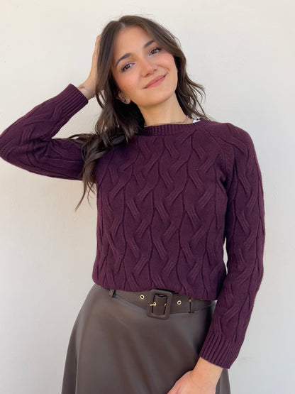 CAMBRIDGE PULLOVER MELANZANA