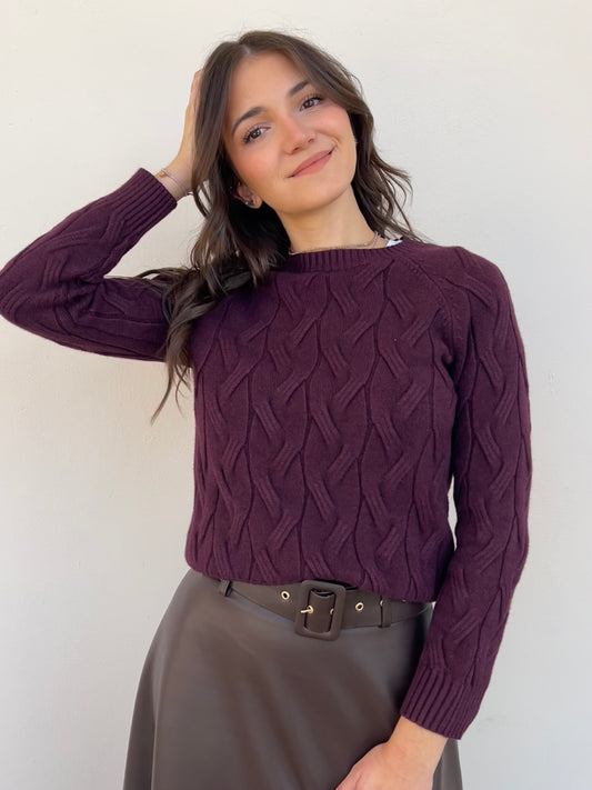 CAMBRIDGE PULLOVER MELANZANA