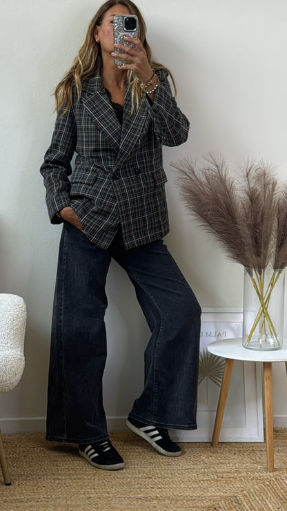 BLAZER EDDY PRINCIPE DI GALLES GRIGIO NERO MARRONE E BEIGE