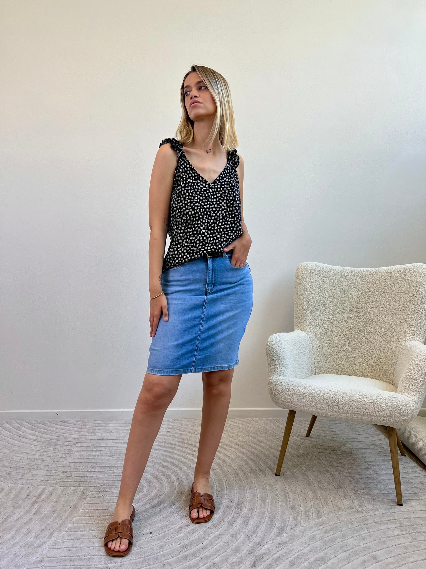 GONNA LONGUETTE DENIM taglia S