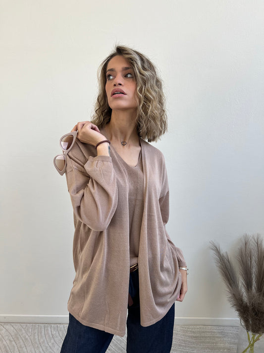 AMBRA CARDIGAN  BISCOTTO