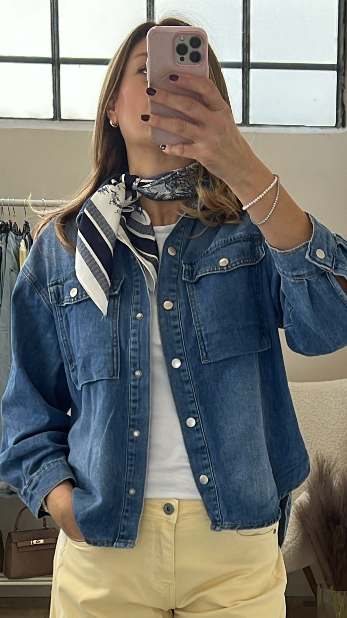 FOULARD STAMPA CACHEMIRE BLU E BIANCO